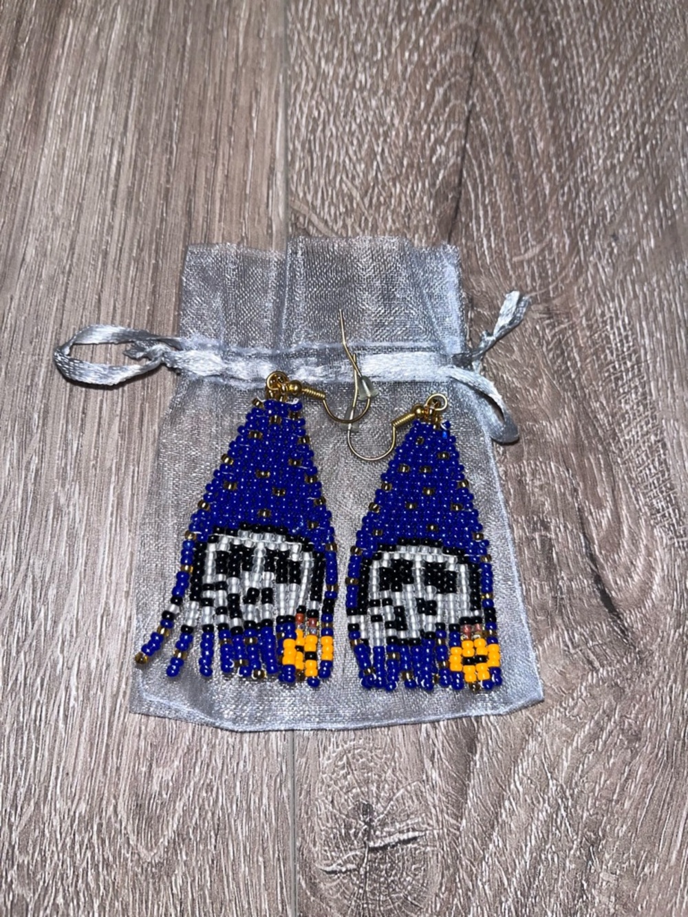 Handmade Halloween Themed Beaded Dangle Earrings